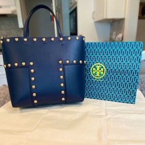 Tory Burch Studded Block-T Leather Bag